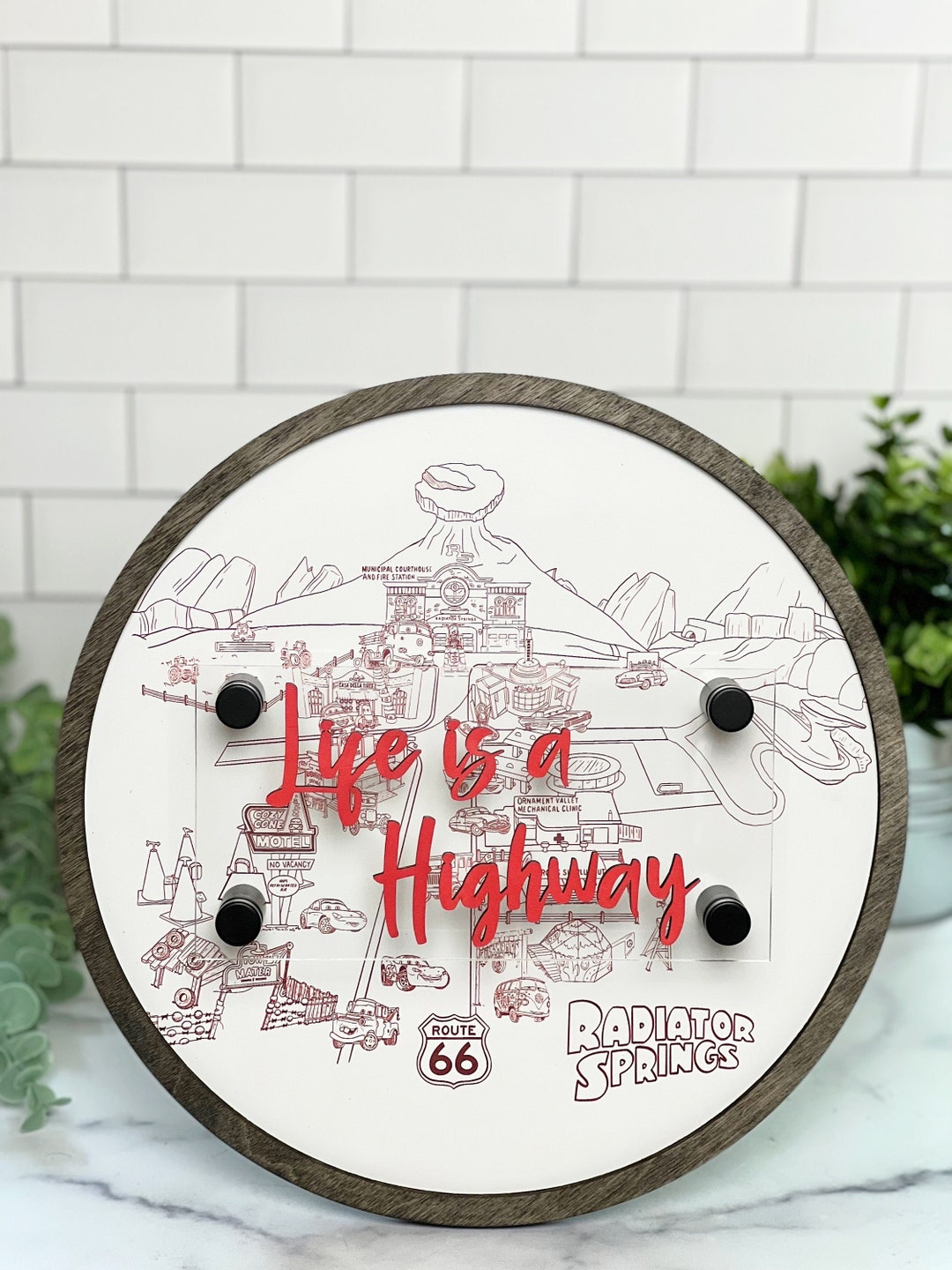 Disney Pixar Cars Radiator Springs Map Sign Pixar Cars Home Decor ...