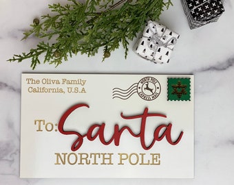 Personalized Santa Letter Sign - Santa Letter Tiered Tray - Disney Santa Letter Mini Sign