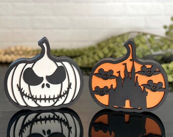 Free Standing Disney Halloween Pumpkins - Jack Skellington Pumpkin - Mickey Bats Pumpkin
