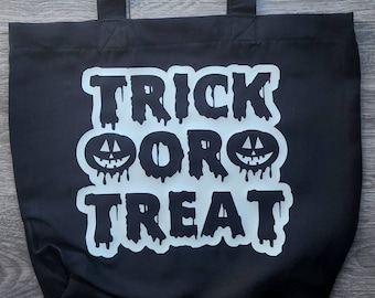 Glow in the Dark Halloween Trick or Treat Tote Bag