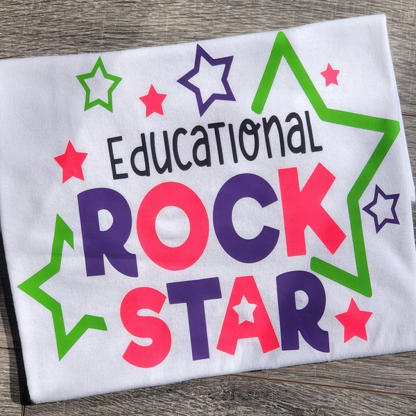 Adult Educational Rockstar Back to School or Teacher Appreciation Gift Shirt