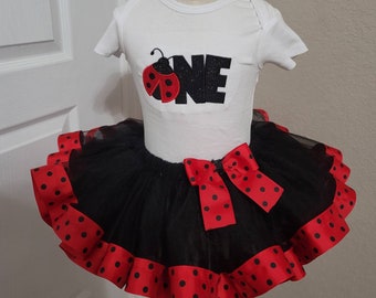 Ladybug First Birthday Tutu Outfit