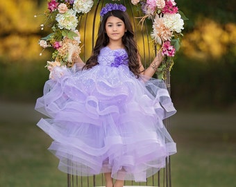 Lavender Tutu Dress, Flower Girl, Birthday, Wedding, Purple Tutu Dress, Hydrangea Tutu Dress