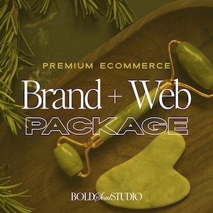 Pacchetto Premium Brand + Sito Web / Kit di identità del marchio / Branding del negozio online / Sito Web di e-commerce / Sito Web Showit / Progettazione del modello di sito Web