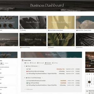 Notion Business Dashboard Template | Aesthetic Notion Templates for ...