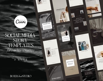 Social Media Story Templates for Coaches + Creatives | Dark Luxury Tropical Social Media Kit | Aesthetic Instagram Templates