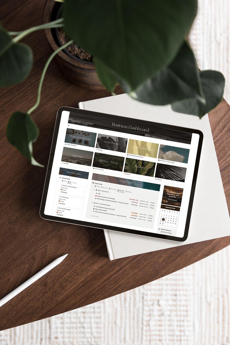 Notion Business Dashboard Template | Aesthetic Notion Templates for ...