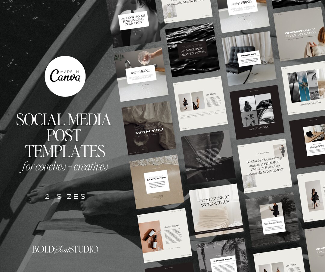 Social Media Post Templates for Coaches + Creatives | Dark Luxury ...