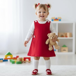 Red Corduroy Christmas Outfit: Boy/Girl Embroidery Blanks
