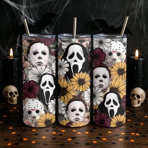 Horror/Floral 20 Ounce Skinny Tumbler