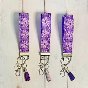 Spiderweb Hearts Wristlet | Faux Leather Keychain