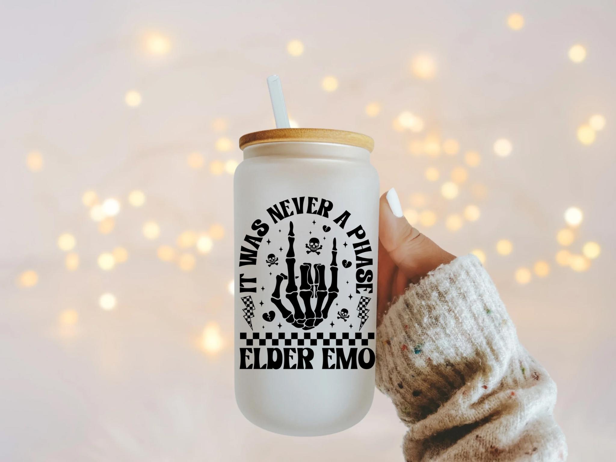 It Was Never A Phase/Elder Emo Glass Cup