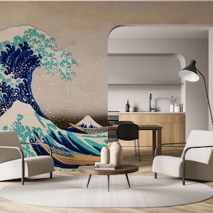Great Wave off Kanagawa Wallpaper |  Stunning Katsushika Hokusai Reproduction Wall Mural