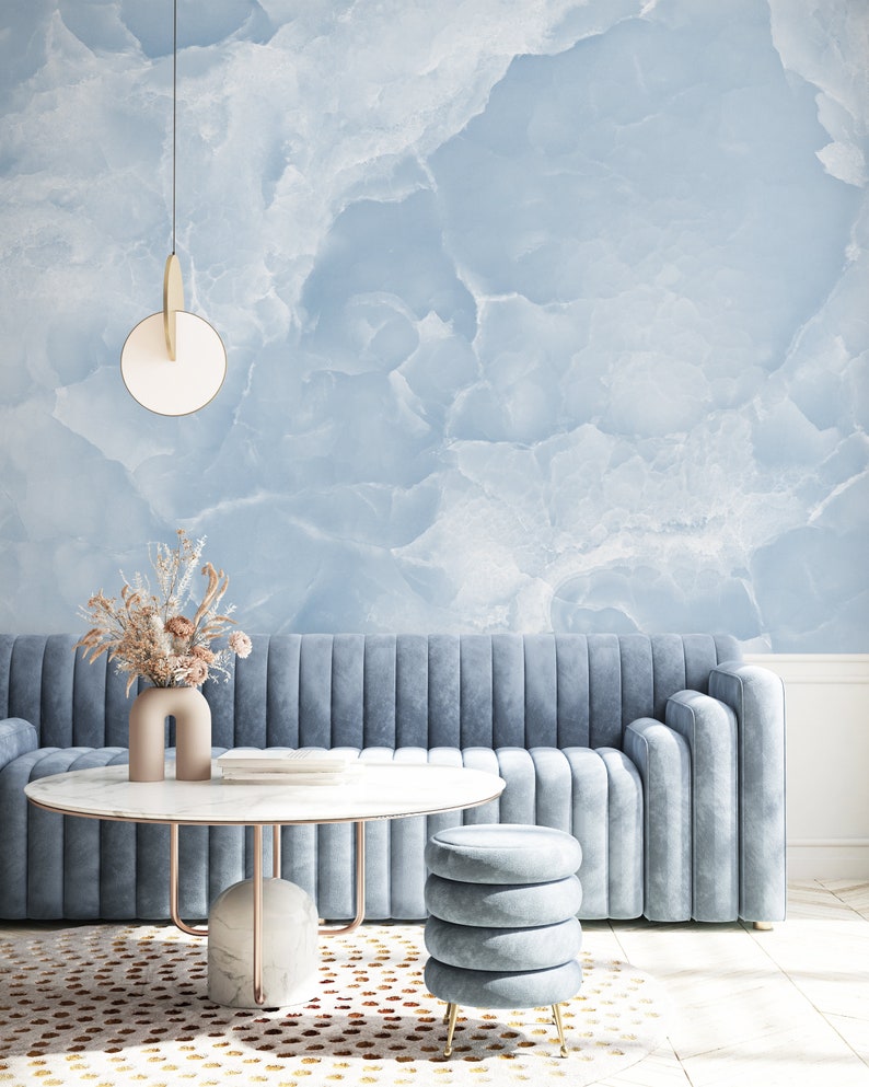 Pastel Crystal Wallpaper | Subtle Agate Crystal Wall Mural Available in ...