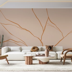 Abstract Broken Line Effect Wallpaper Mural