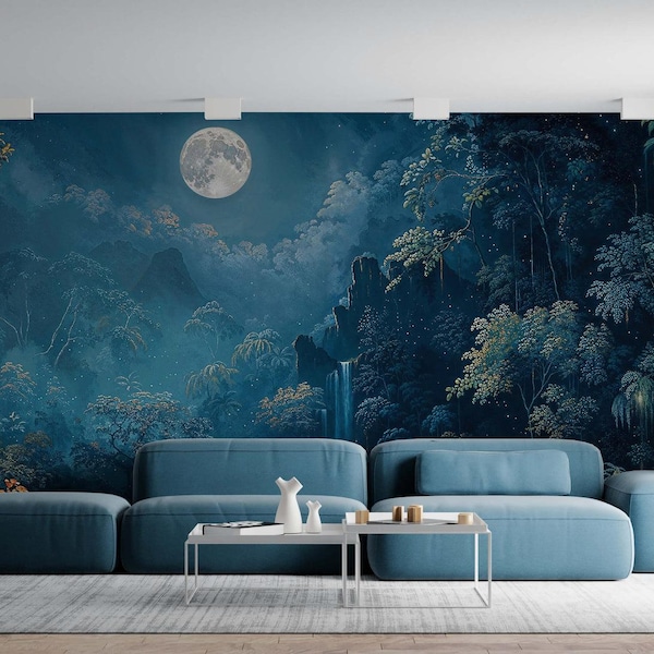 Moonlit Forest Wallpaper Mural