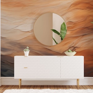 Blue & Orange Ombre Wave Wallpaper Mural