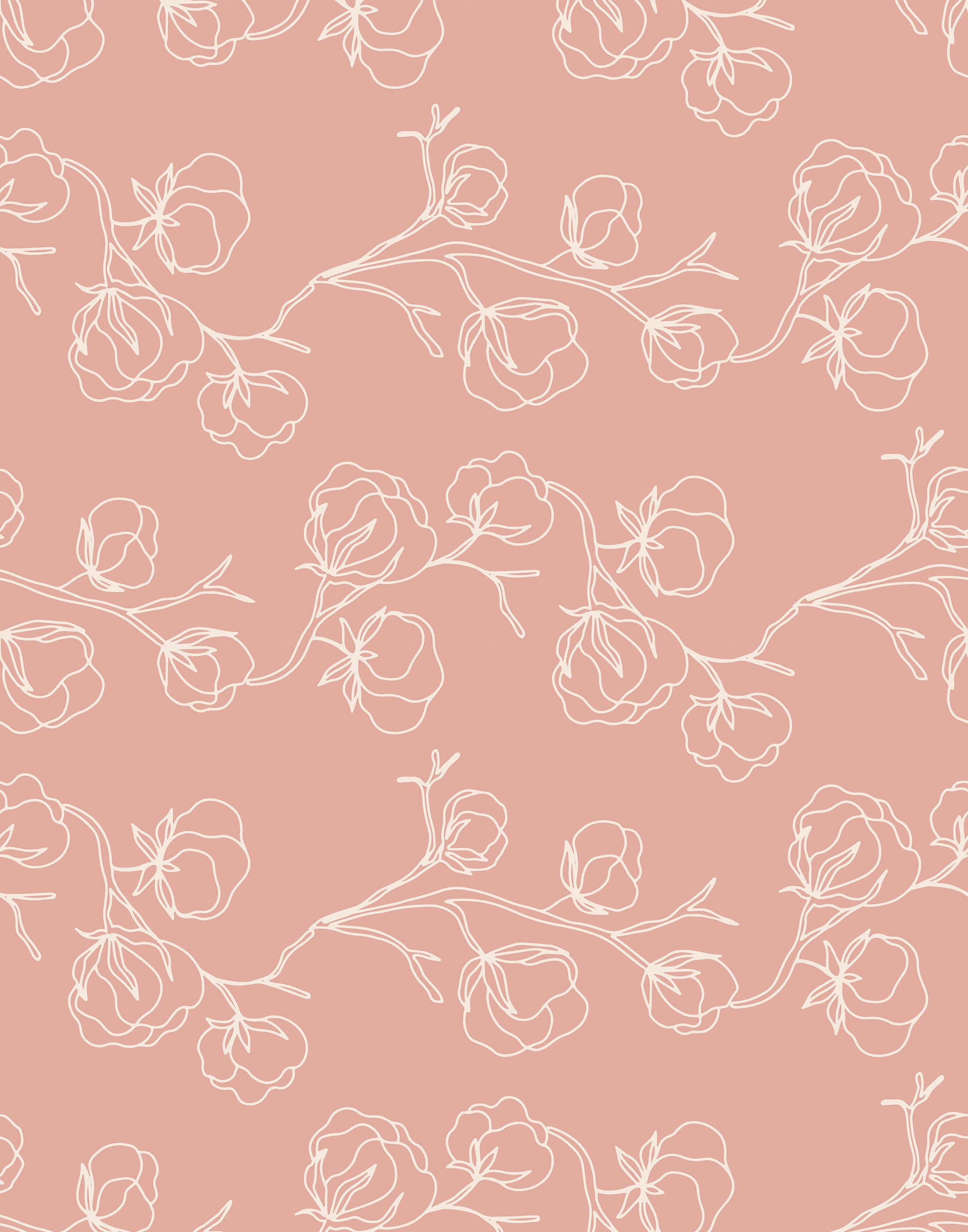 Rose Wallpaper Bold Line-drawn Roses Design Available in - Etsy