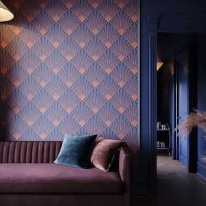 Art Deco Wallpaper | Fan-Shaped Art Deco Pattern