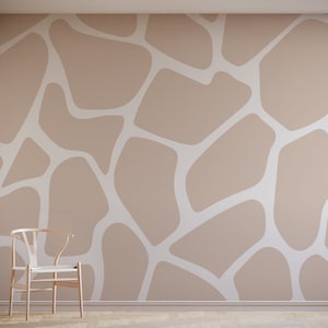 Giraffe Print Wallpaper Mural | Abstract Shapes, Playful Design