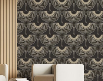 Crane Wallpaper | Japanese Bird Wallpaper | Art Deco Design | Luxurious Wallpaper
