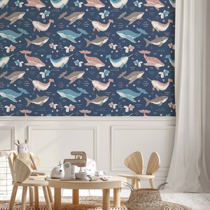 Whale Wallpaper | Kids Whale Wallpaper, Ideal For Nurseries and Children&#39;s Bedrooms | Whales, Sharks, Fish & More