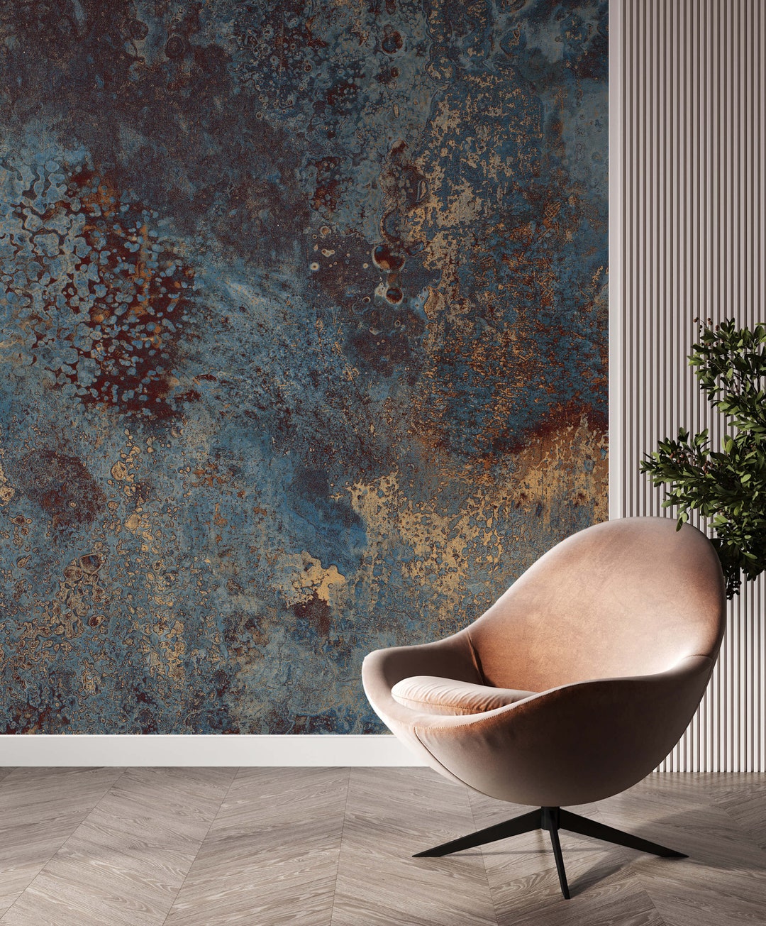 Copper Effect Wallpaper Mural Rustic Effect - Etsy