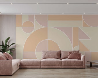 Geometric Bauhaus Shape Wallpaper Mural