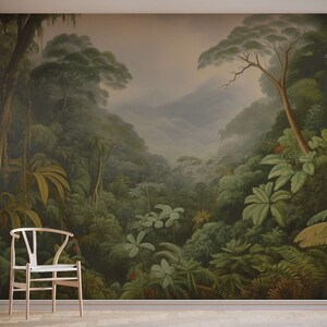 Tropical Rainforest Wallpaper Mural Dense Jungle Scene - Etsy UK