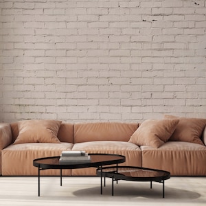 White faux brick Wall Mural | Brick Wallpaper