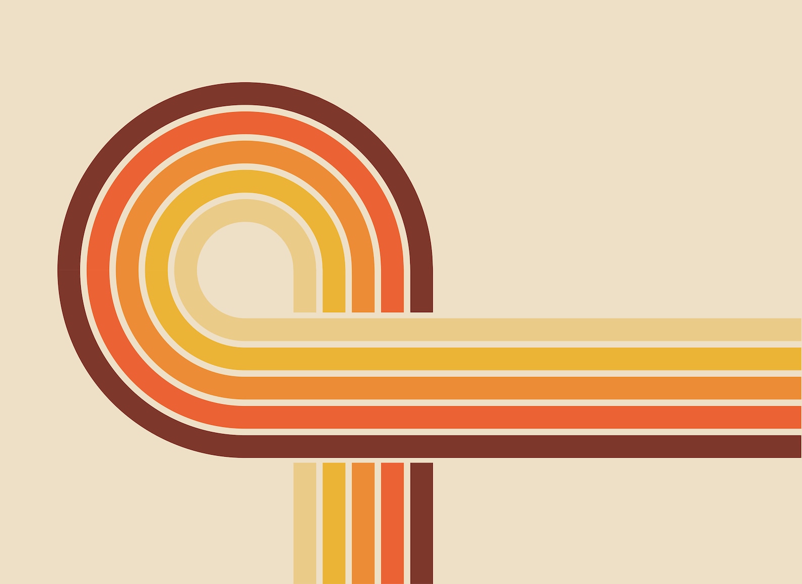 Retro Stripe Wallpaper Stunning Retro Striped Wall Mural in - Etsy