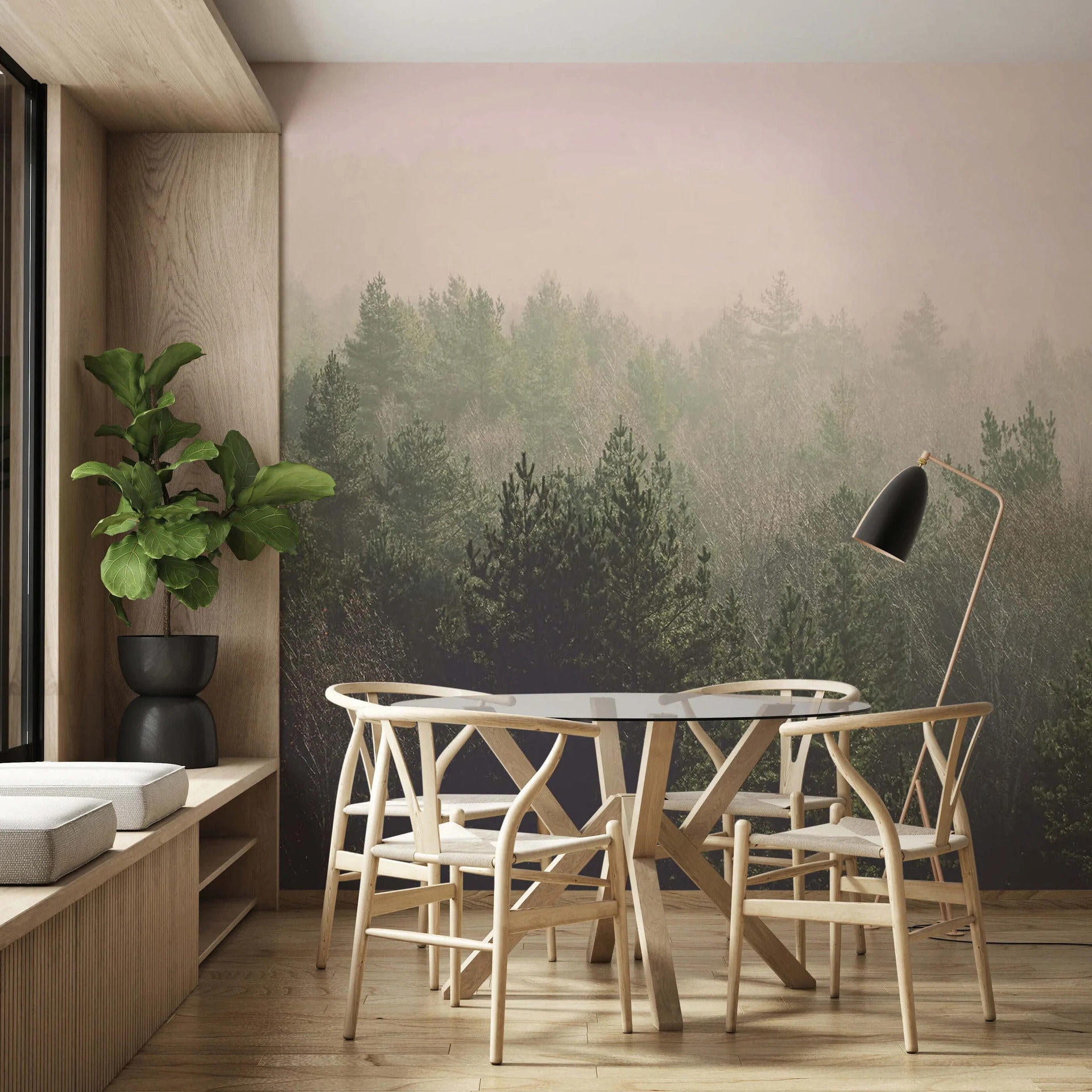 Forest Mural Wallpaper | Stunning Misty Forest Wallpaper - Etsy UK