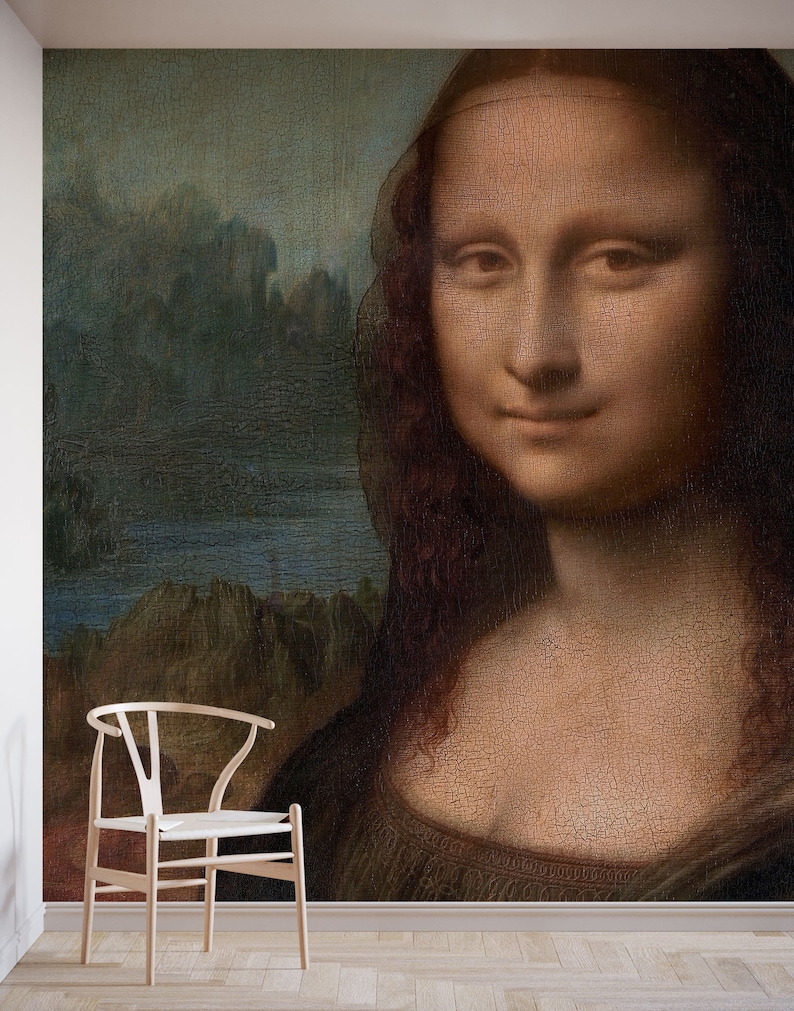 Mona Lisa Wallpaper Stunning Mona Lisa Wall Mural Etsy