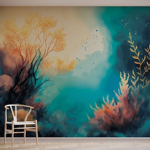 Underwater Seaweed & Coral Reef Wallpaper Mural