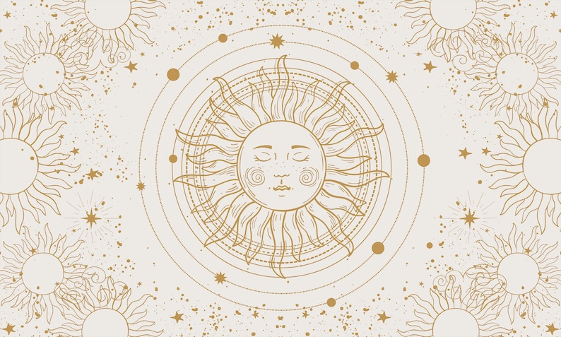 Boho Sun Wallpaper Mural - Etsy