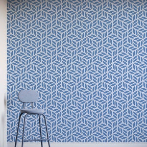 Geometric Wallpaper | Abstract Leaf-Style Pattern Available In Pink, Blue, Black, Grey & Beige