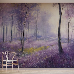 Lila Wald Wallpaper Wandbild