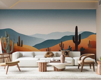 Cactus Desert Wall Mural | Cacti Wallpaper