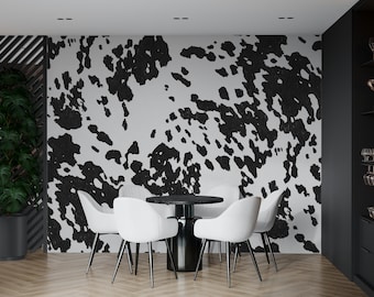 Mural de papel pintado con estampado de vaca