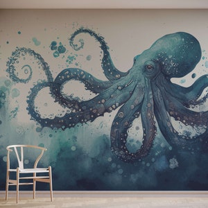 Watercolour Octopus Wallpaper Mural