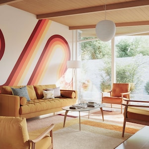 Vintage Retro Lines Wall Mural | Retro Wallpaper
