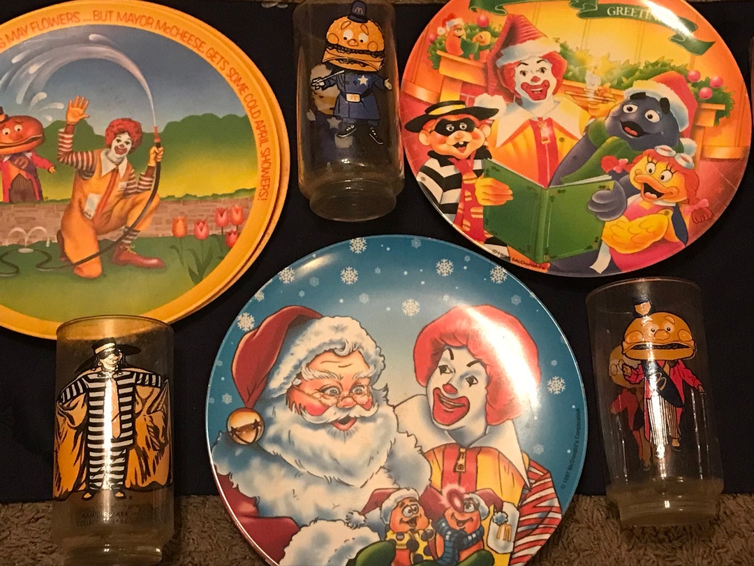 Vintage RONALD Mcdonald Plates & Glasses Etsy