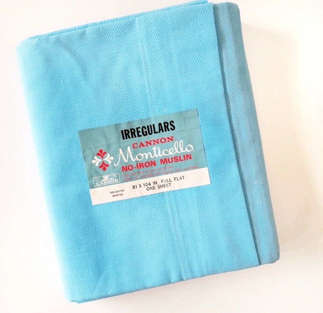Vintage Cannon Monticello Irregulars NOS Twin Sized Flat Sheet/ Vintage