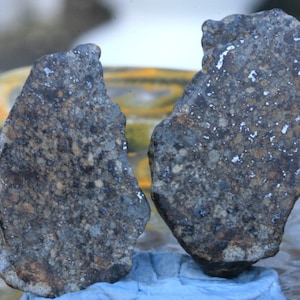 Meteorite 16.57 grams NWA 869 split in 2 and highly polished