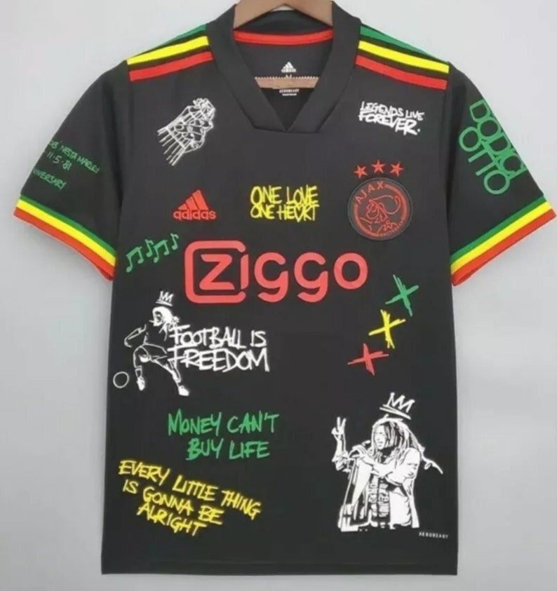 Bob Marley Ajax 2022 Football Shirt Jersey Retrò Home Malliot | Etsy