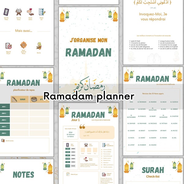 Ramadan Planner - Ramadan Planner pdf - Muslim Daily Planner - 2 PDF INSTANT DOWNLOAD - 60 Pages