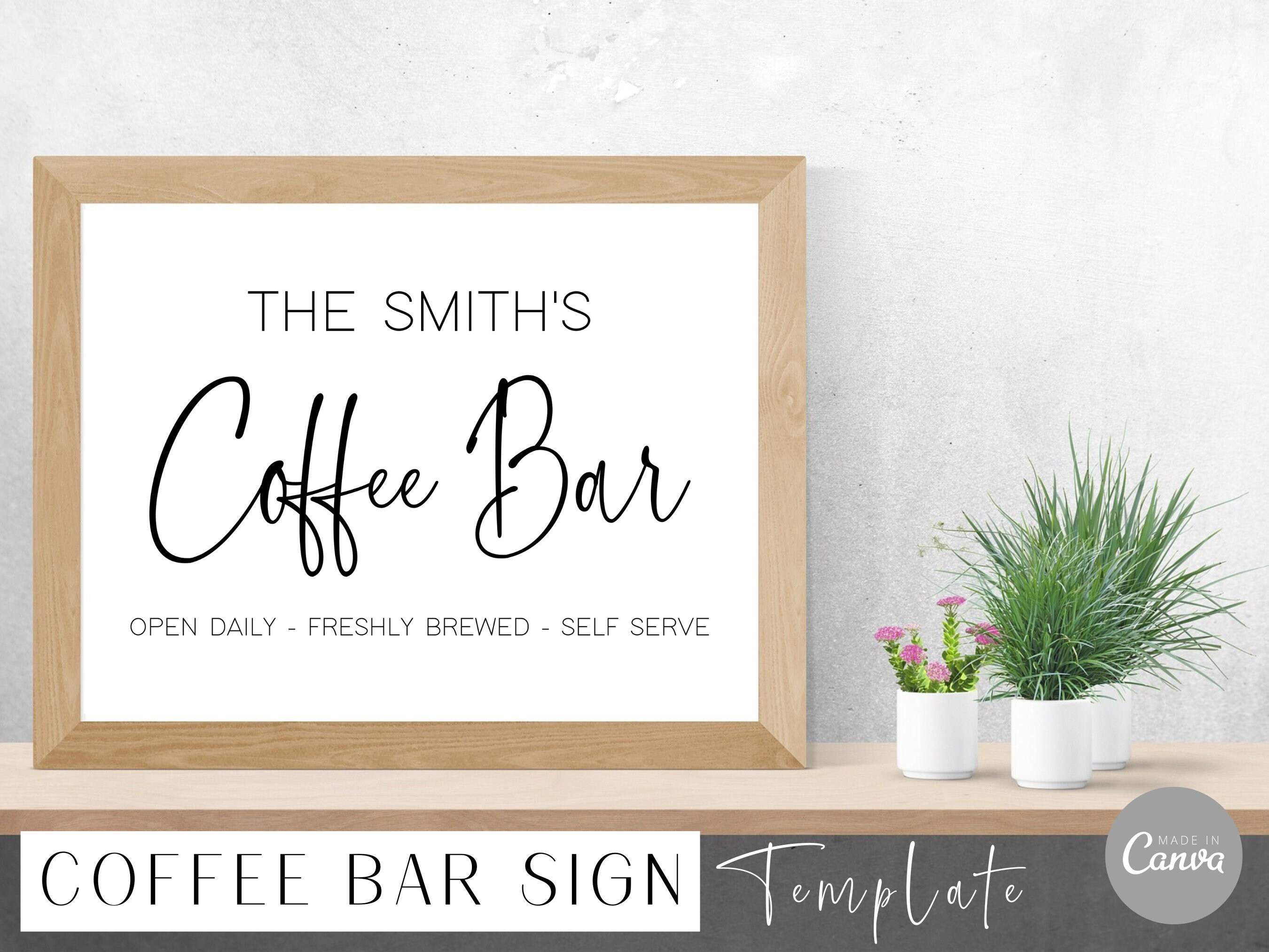 Printable Personalized Coffee Bar Name Sign Editable With Etsy UK