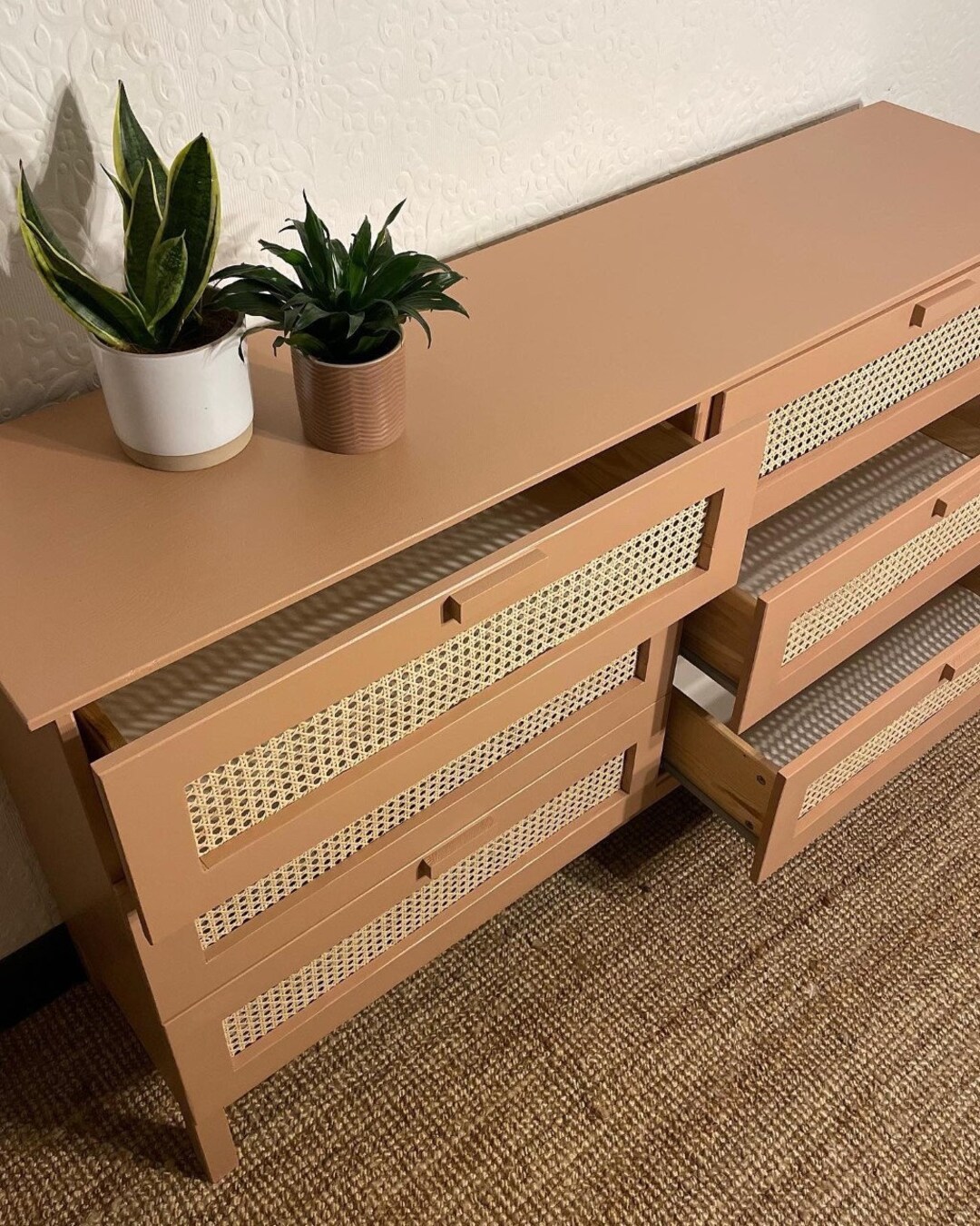 NOW SOLD Retro Sideboard Dresser Cane bing Rattan Etsy