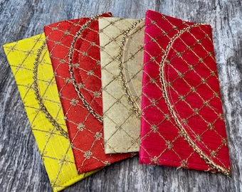 Gold Thread Shagun Envelope - 5 Pack | Shagun Ceremony | Shagun Gifts | Shaadi Envelope | Gifting | Money Envelope | Trousseau Wedding Gifts