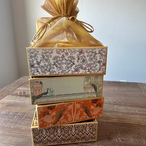 Square Gifting Potli Box with attached Organza Cover | Shagun Ceremony | Baat Pakki Wedding Punjabi SIkh Wedding | Eid | Rokha Mehndi